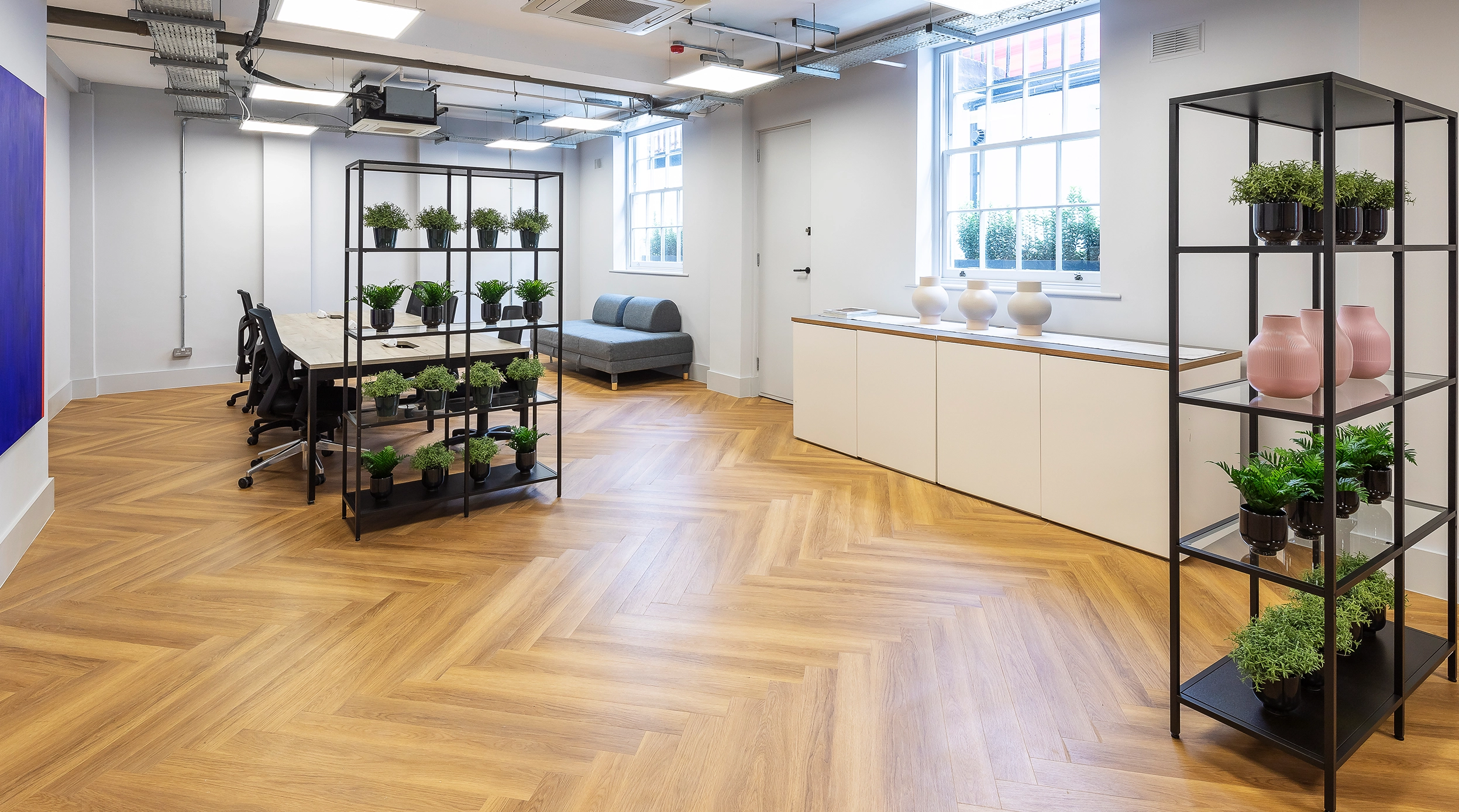 Open plan workspace