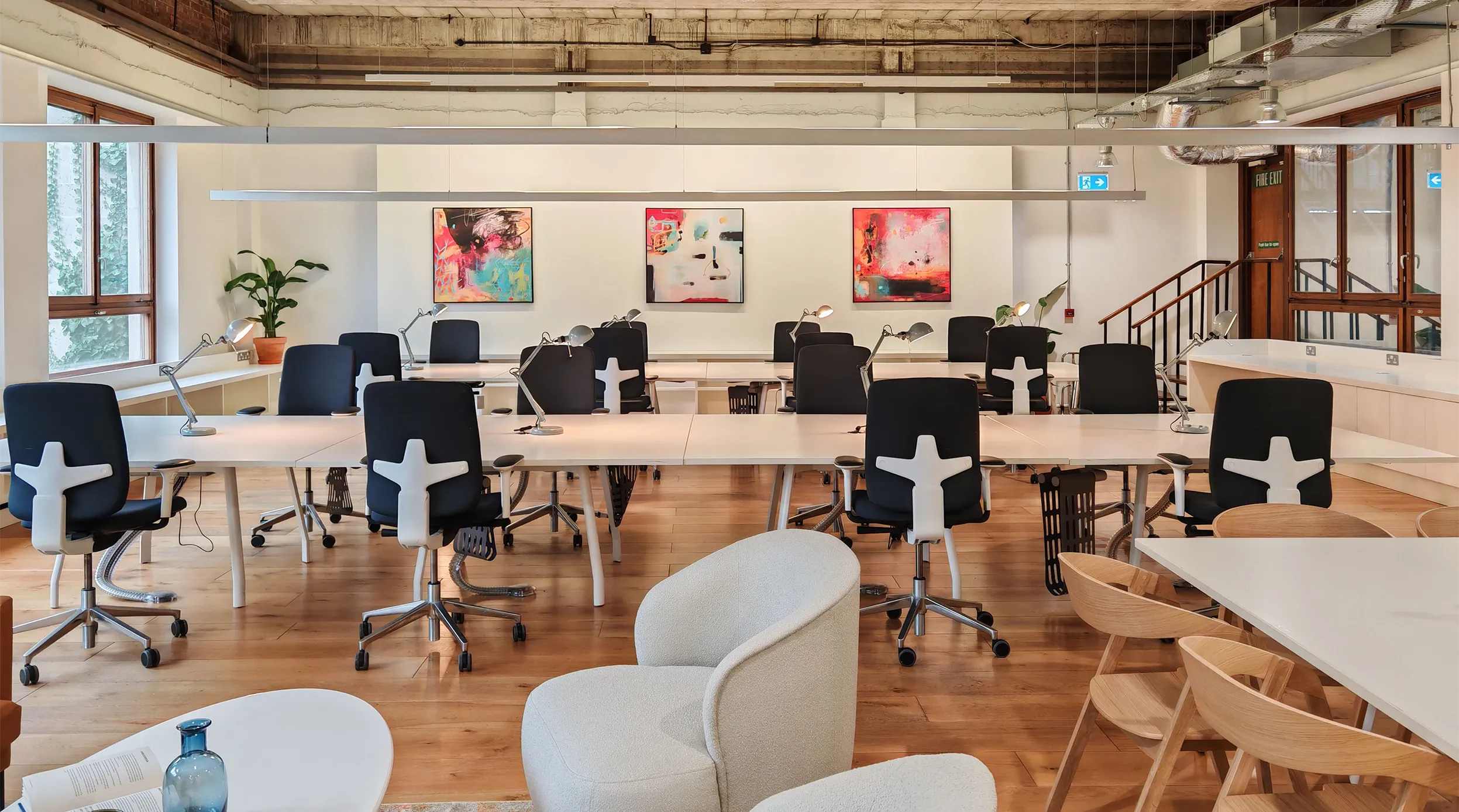 Open plan workspace
